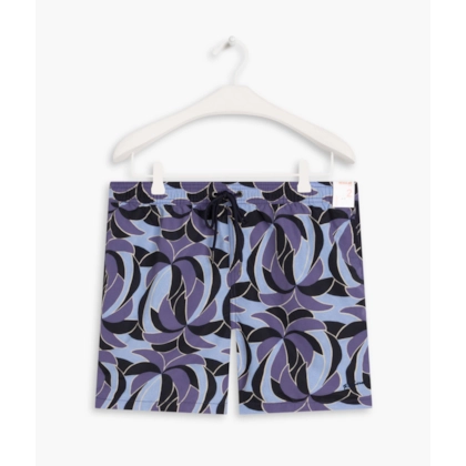 Beach Short Pop Palms Regular  Azul Bic