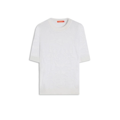 Tricot T-Shirt Giz Jacquard Branco