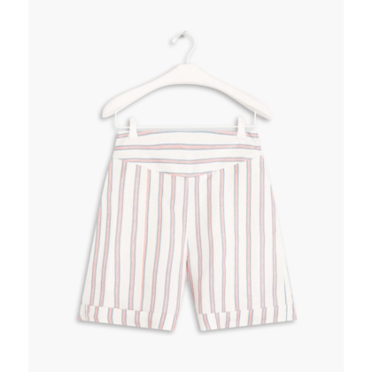 Short Linho  Bali Striped Coral