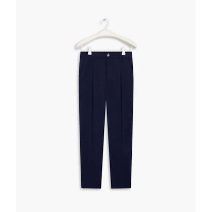 Calça Chino Pregas Dark Navy