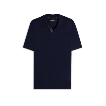 Tricot Polo Mm Mescla Bicolor Marinho Mescla