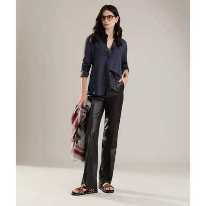 Camisa Classic Jacquard Crivo Algas Dark Navy