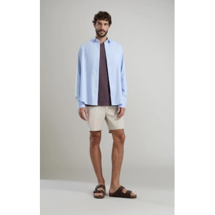 Camisa Oxford Ly Ml Azul Claro