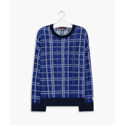 Tricot Puebla Xadrez Marinho