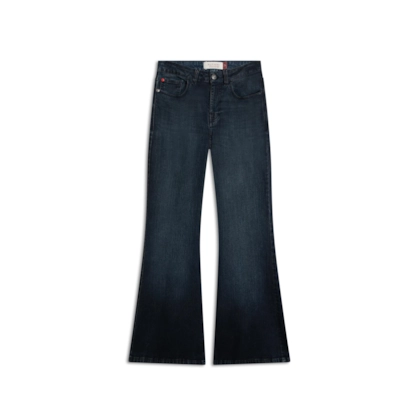 Calca Classic Denim Flare Milena Lav. 2144 - Lav.Escuro C/ Used