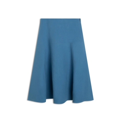 Saia Paola Ramie Blend Azul Jeans