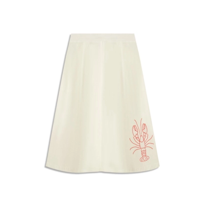 Saia Elsa Algodao Liso Branco