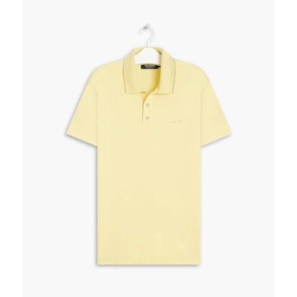 Polo Piquet Estampada Com Friso Lemon