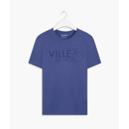 T-Shirt Pima Ville En Velo Mc Purple Blue