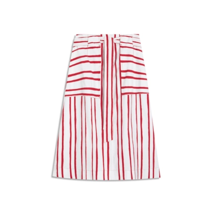 Saia Solarina Listrada Vermelho