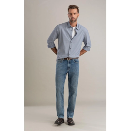 Calça Visco Indigo Tradicional Matheus 2163-Lav.Claro C/ Luva