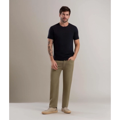 Calça Linho  Five Pockets Estonia Verde Militar