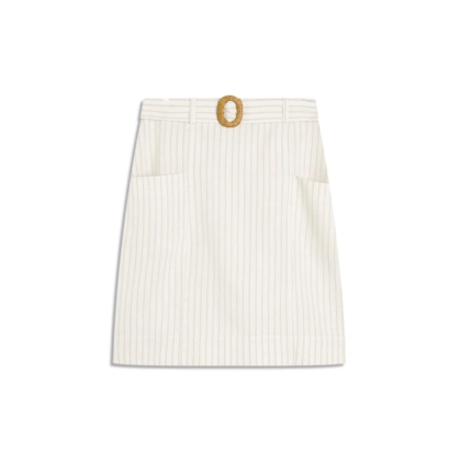 Saia Linho  Firi  Ft Listrada Marrom