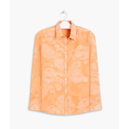 Camisa Sardenha Paisley Cb Voil de Alg Coral