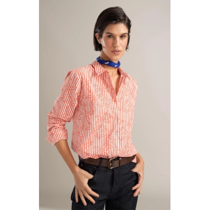 Camisa Flora Listrado Palmers Vermelho