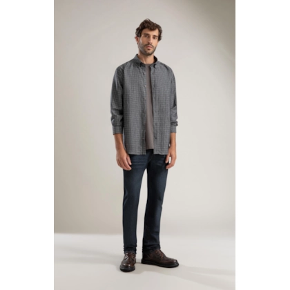 Camisa Linho  Xadrez Heitor Ml Preto