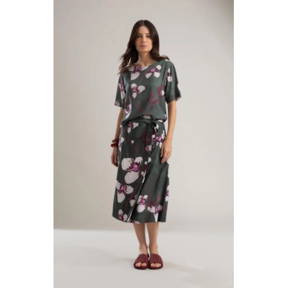 Blusa Linho  Gaia Orquidea Verde