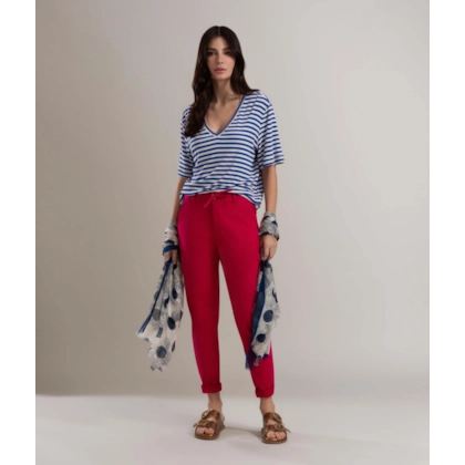 Calça Chino Jogging Preppy Mom Pink