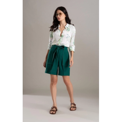 Camisa Nina Tropical Linho Blend Branco