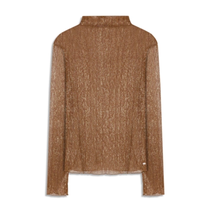  Blusa Maomi Plissado Bronze