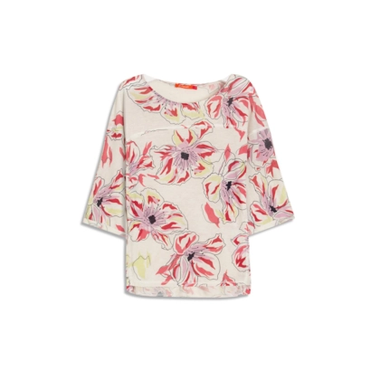 Blusa Linho  Duda Estampa Floral Cereja