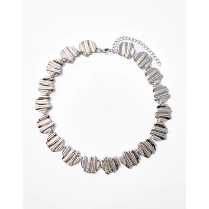 Colar Curto Elos Texturizados Niquel