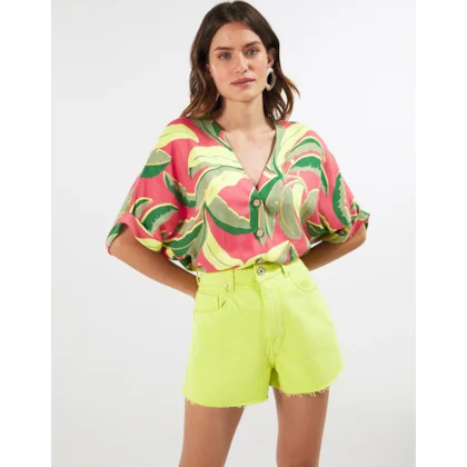 Shorts Color Cintura Alta