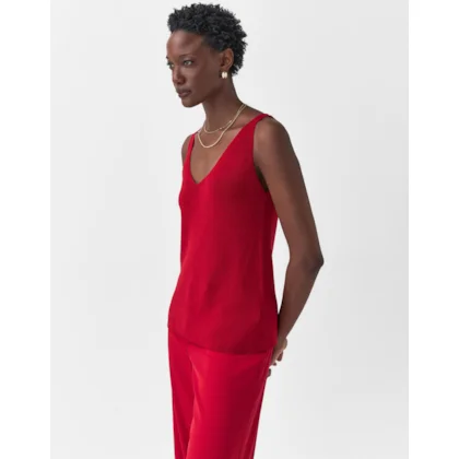 Regata Tricot Alça Fina Vermelha