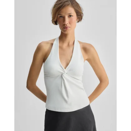 Blusa Malha Decote Frente Única