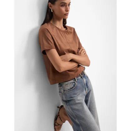 T-Shirt Suede Decote Careca