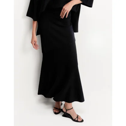 Saia Tricot Recorte Assimétrico