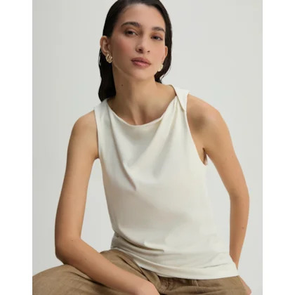 Blusa Malha Torção Ombro