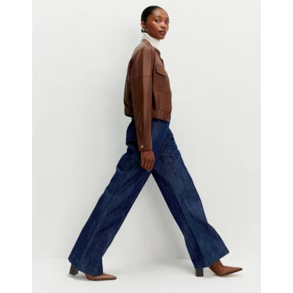 Calça Jeans Wide Friso