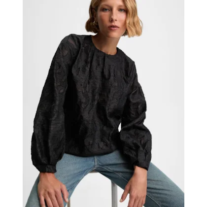 Blusa Jacquard Texturas Preta