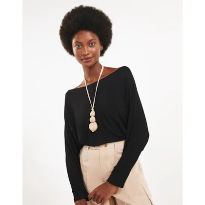 Blusa Malha Elastico Na Barra