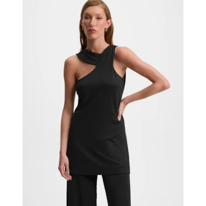 Blusa Malha Decote Assimétrico