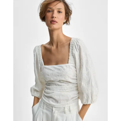 Blusa Floral Bordado Brilho