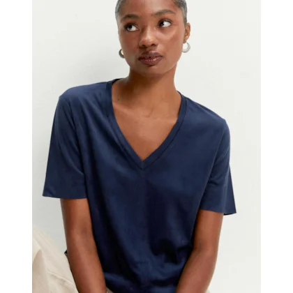 T-Shirt Suede Decote v