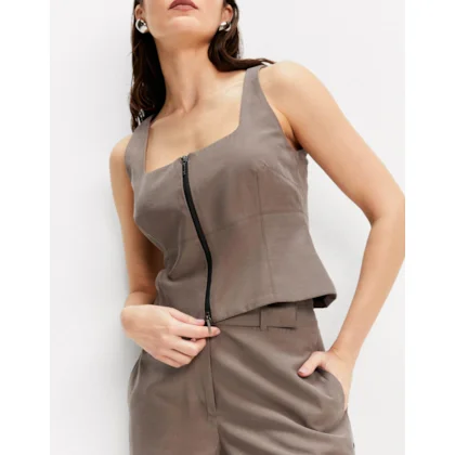 Blusa Alfaiatada Com Zíper