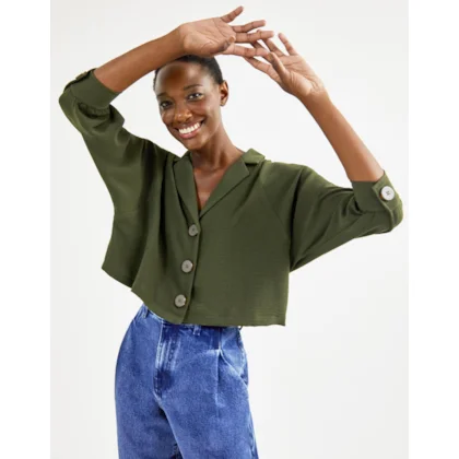 Camisa Cropped Botões