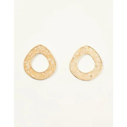 Brinco Cascalhos Quartzo Rosa