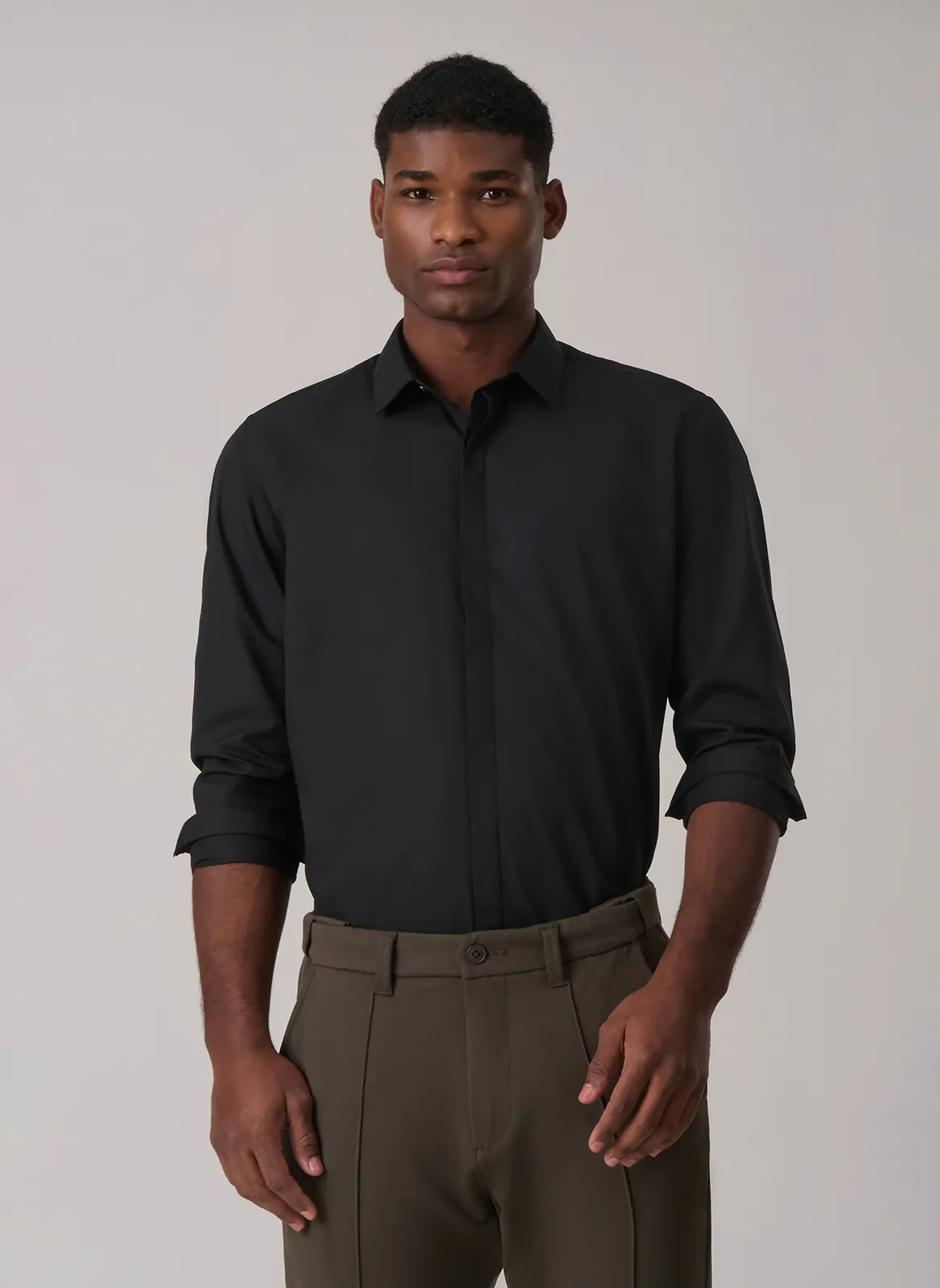 Camisa Social Vista Coberta Lisa