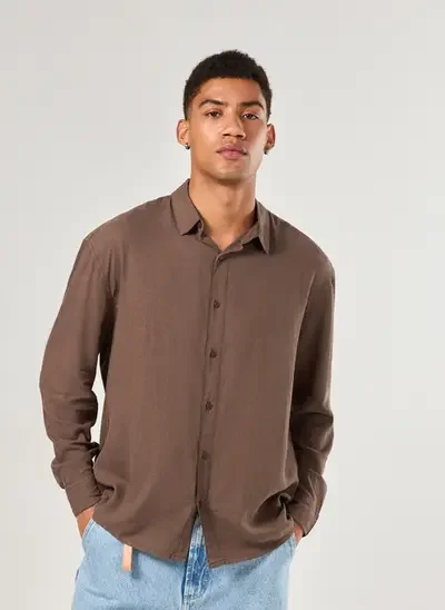 camisa comfort manga longa linho