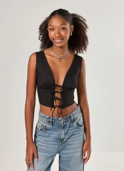 cropped amarração lacinhos