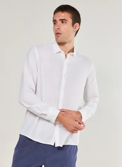 camisa linho manga longa