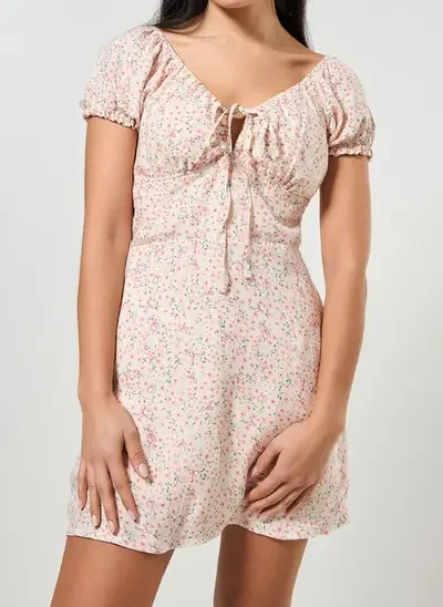 vestido macaquinho romântico florzinhas