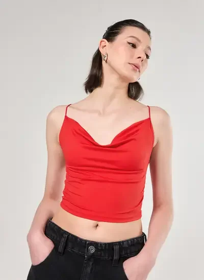 regata cropped degagê poliamida vermelha