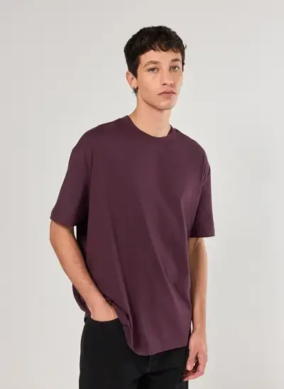 camiseta manga curta relaxed lisa