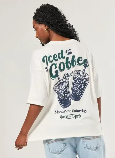 camiseta box off-white iced coffee