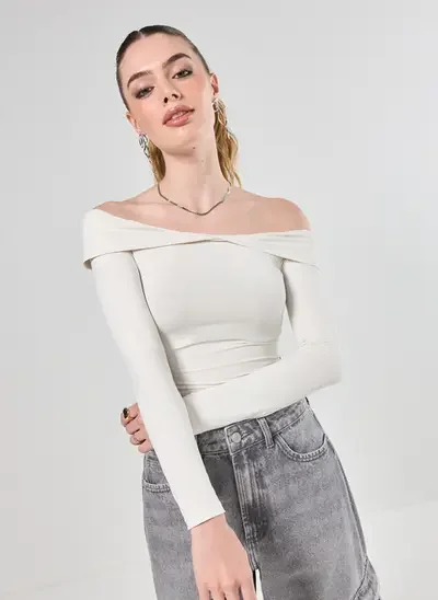 blusa poliamida ombro a ombro